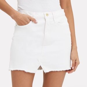 FRAME Le Mini Split Front Denim White Jean Skirt